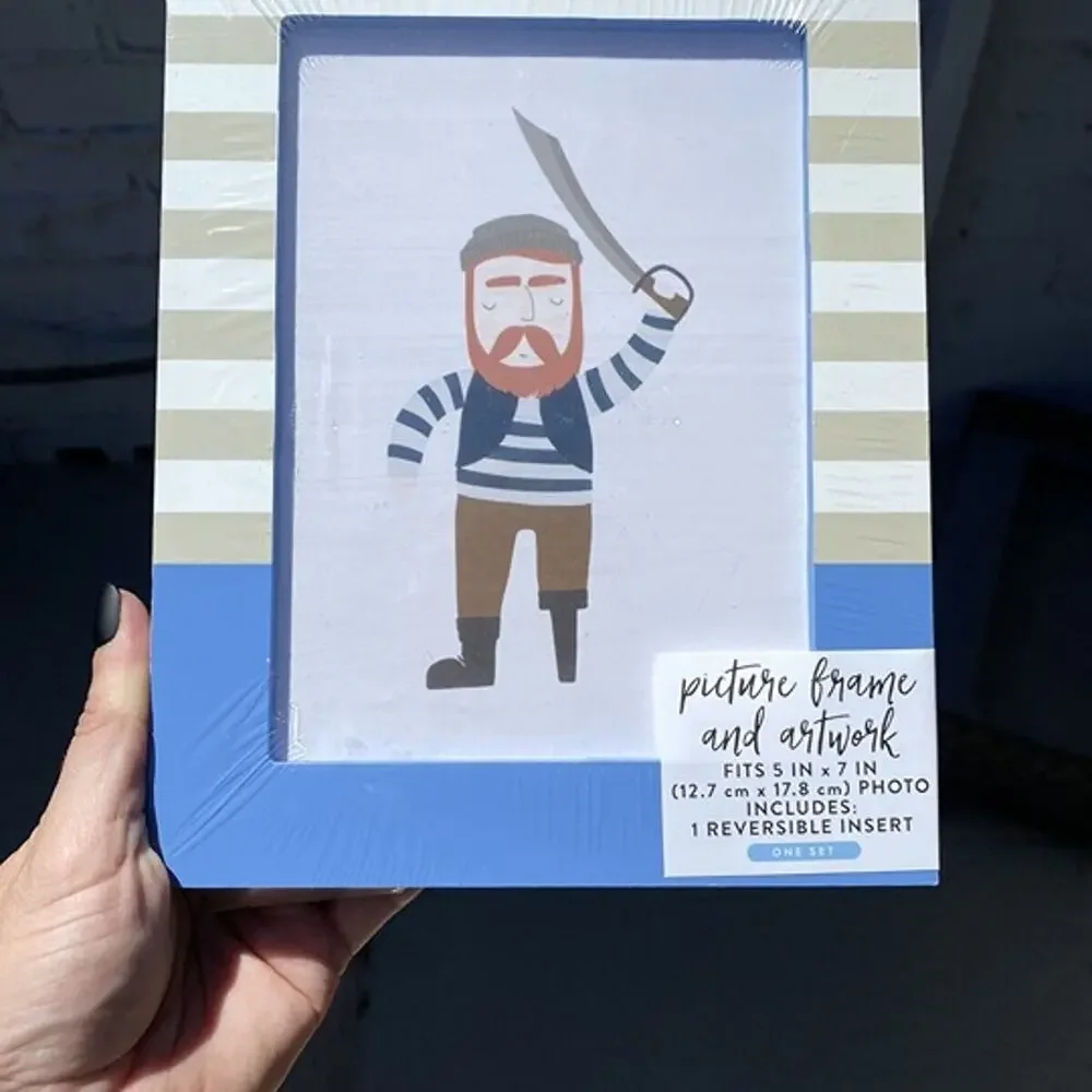 Horizon Kids Room Pirate Nautical Blue & White 5x7 Picture Frame | Target